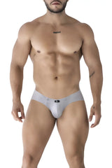Light gray xtremen 91218 microfiber briefs with seamless design and subtle front logo for comfortable wear