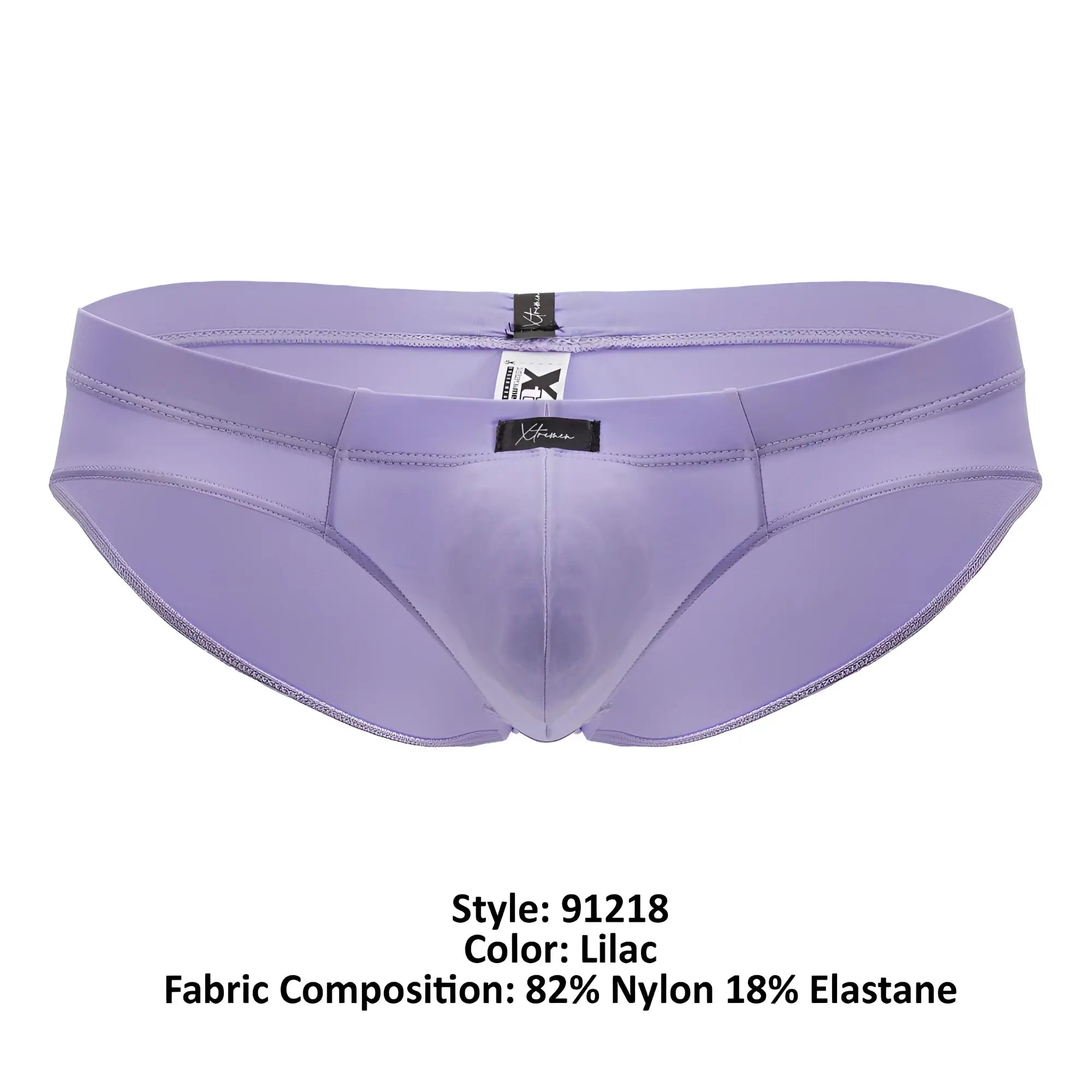 Xtremen 91218 microfiber lilac men’s briefs made of 82 nylon 18 elastane with a sleek design and subtle stitching details
