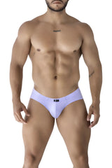 Xtremen 91218 microfiber briefs in lilac color featuring light purple form-fitting smooth fabric and a black waistband logo