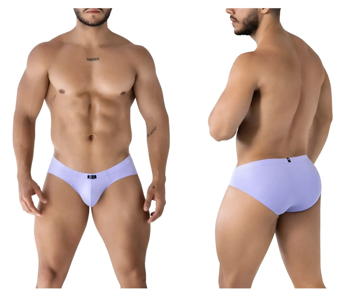 Xtremen 91218 lilac microfiber men’s briefs with smooth form-fitting design and small waistband logo