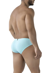 Light blue seawater microfiber Xtremen 91218 men’s briefs with smooth texture and subtle black zipper detail at back