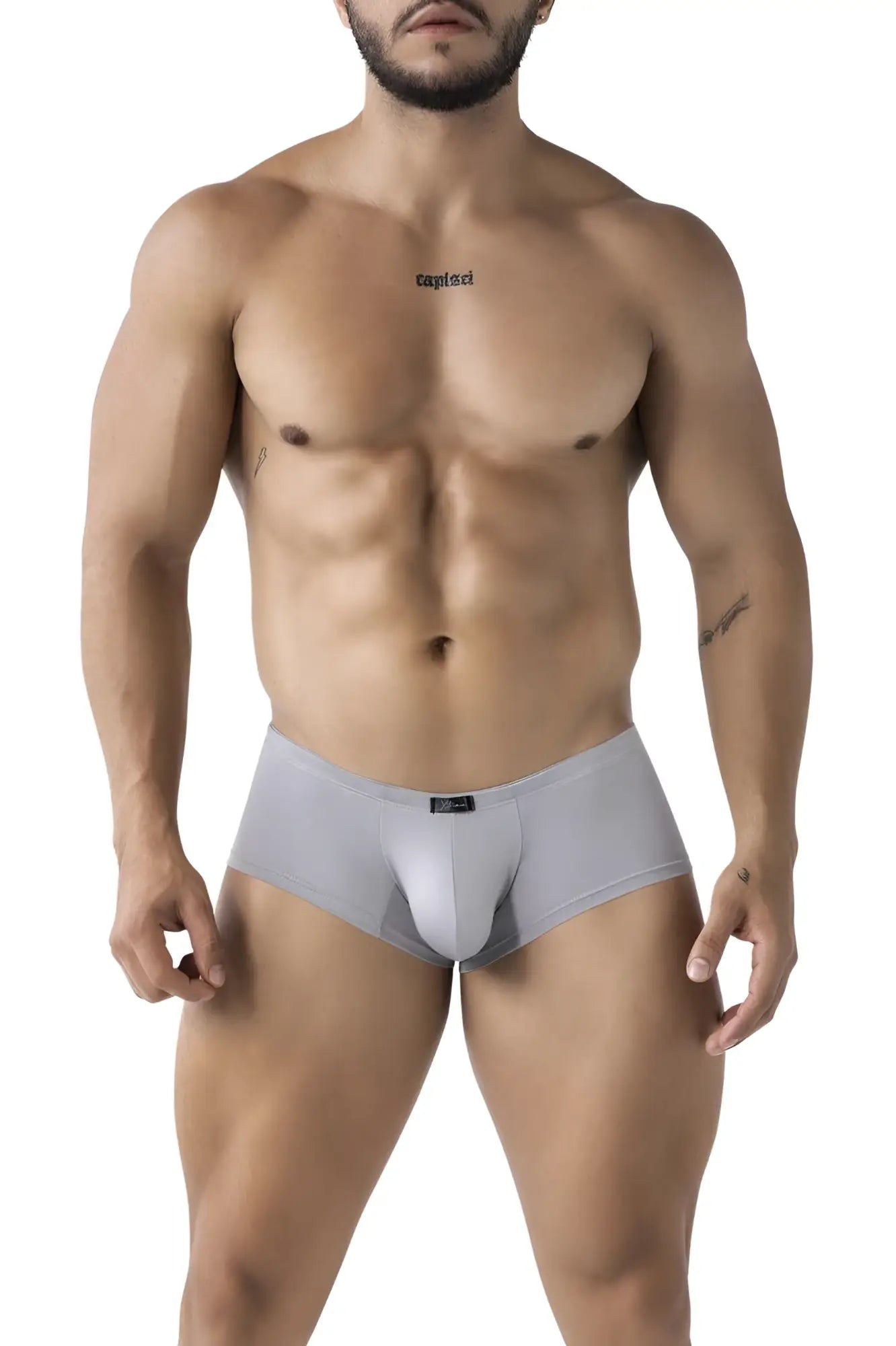 Xtremen 91219 microfiber gray men’s briefs with smooth form fitting design and subtle brand tag at the waistband