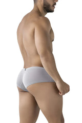 Xtremen 91219 microfiber trunks in gray featuring a sleek light gray brief design with smooth fabric and elastic waistband