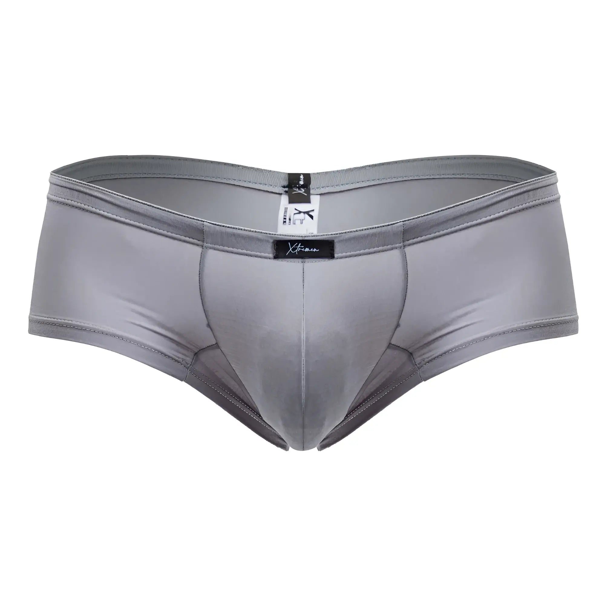 Gray xtremen 91219 microfiber trunks men’s briefs with smooth form fitting design and elastic waistband