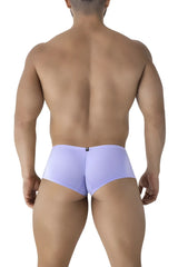Lavender-colored xtremen 91219 microfiber trunks back view with smooth stretchy fabric and small black logo on waistband