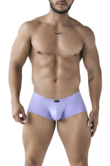 Light purple form-fitting xtremen 91219 microfiber trunks with smooth elastic waistband and subtle front logo