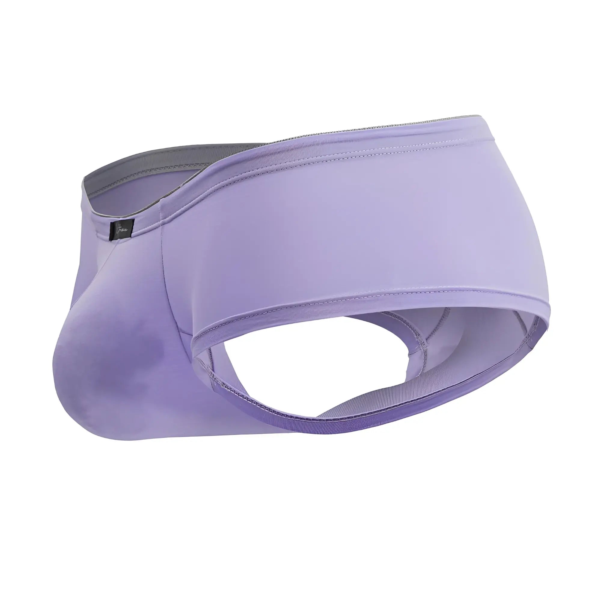 Xtremen 91219 microfiber trunks in lilac with smooth form fitting design and gray elastic waistband for men