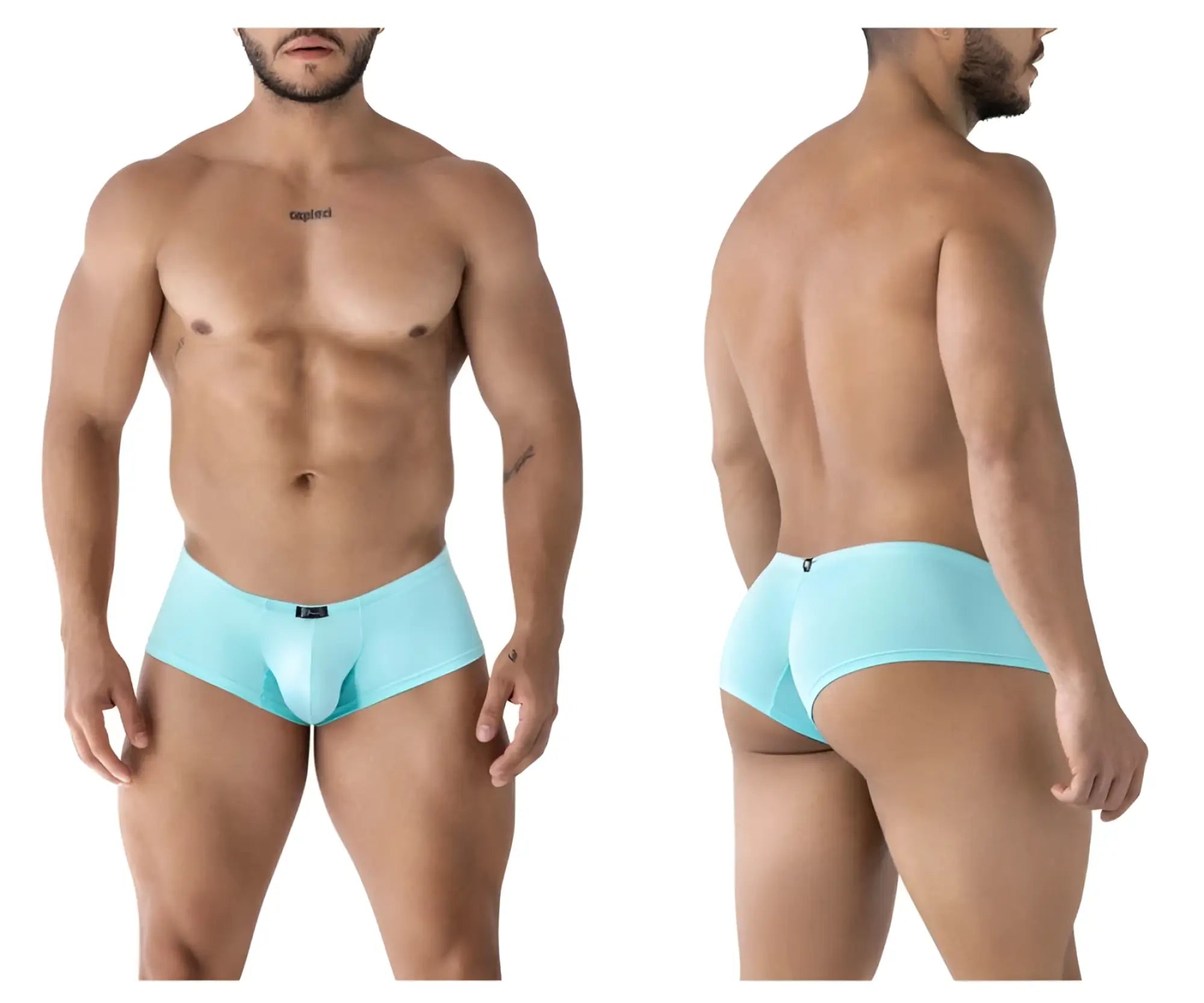 Light blue xtremen 91219 microfiber trunks with smooth form-fitting design in color seawater for men