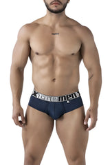 Navy xtremen 91221 microfiber briefs with a white elastic waistband featuring bold black brand lettering