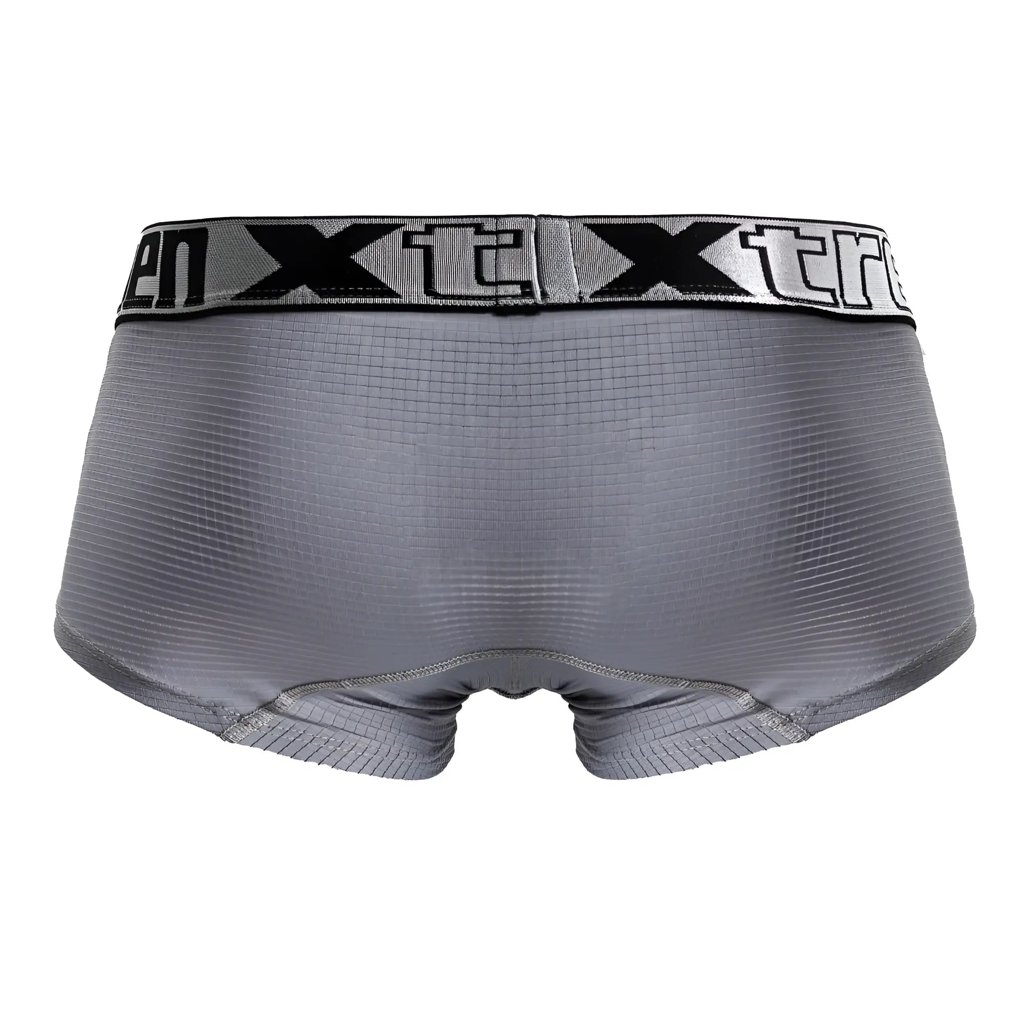 Gray xtreme xtremen 91222 microfiber briefs with textured ribbed fabric and black logo trim on waistband