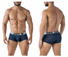 Navy blue Xtremen 91222 microfiber trunks for men with a white elastic waistband and black premen xt logo