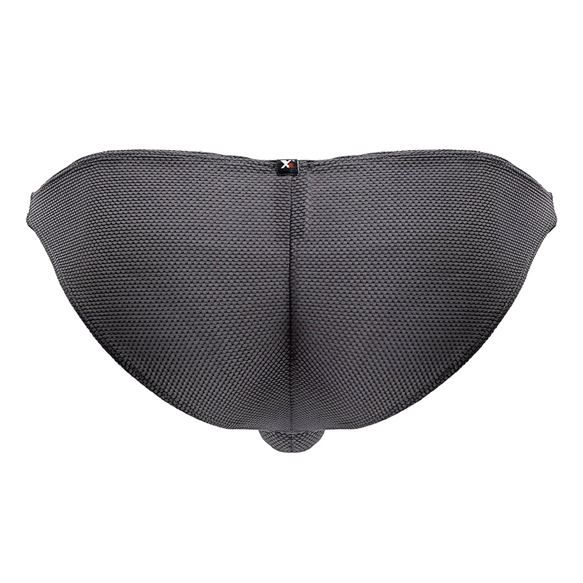 Xtremen 91224 microfiber bikini briefs in dark gray with textured mesh fabric subtle central seam and branded waistband tag