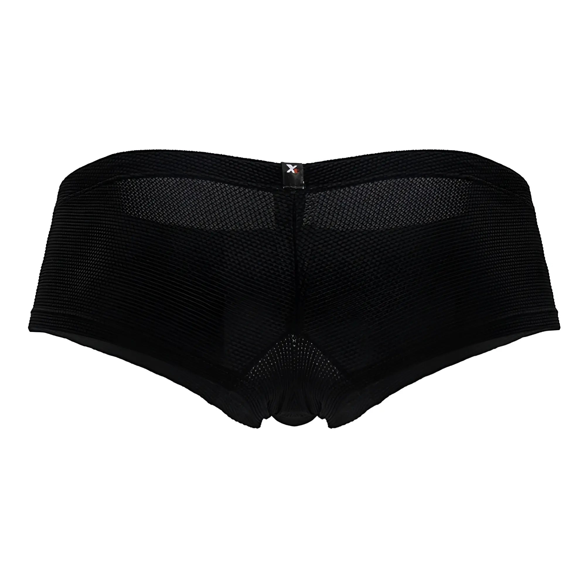 Black Xtremen 91225 microfiber trunks with breathable textured mesh fabric and branded waistband tag