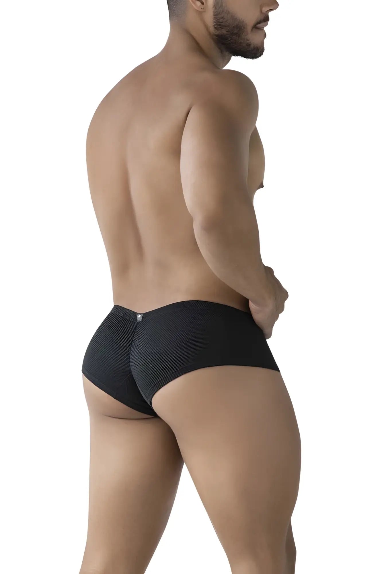 Black xtremen 91225 microfiber trunks with a subtle pattern and brand tag on the waistband