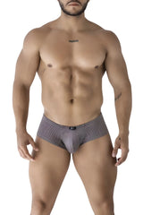 Xtremen 91225 microfiber gray men’s briefs with textured pattern and small black brand tag at the waistband