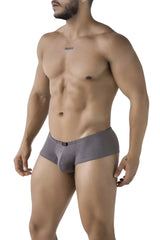 Xtremen 91225 microfiber gray men’s briefs with gray textured pattern and small black waistband logo