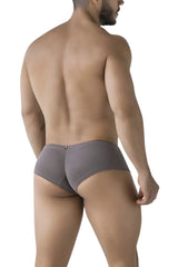 Xtremen 91225 microfiber trunks gray textured briefs with subtle pattern and small metallic clasp at the back