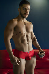 Red textured microfiber briefs xtremen 91225 offering comfort and support in vibrant red color