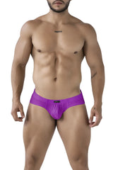 Vibrant purple xtremen 91227 microfiber briefs with a sleek form-fitting mesh design for comfortable wear