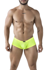 Xtremen 91228 microfiber trunks in neon green feature bright neon yellow mesh briefs with a sleek form-fitting design