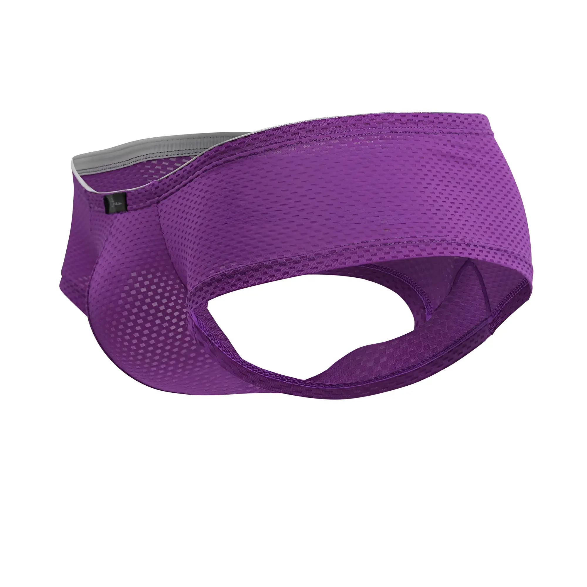 Purple xtremen 91228 microfiber athletic briefs with mesh fabric and gray waistband for active wear