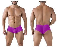 Vibrant purple xtremen 91228 microfiber trunks with sleek mesh briefs and subtle waistband branding