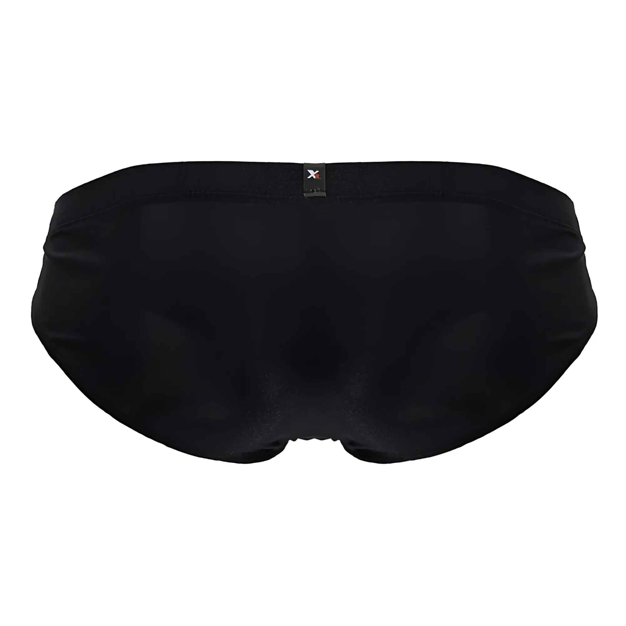 Black xtremen 91233 microfiber briefs with smooth form-fitting fabric and small branded tag at waistband