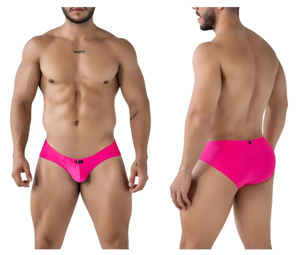 Xtremen 91233 microfiber briefs in fuchsia featuring bright pink color, sleek fit, and small front logo for men