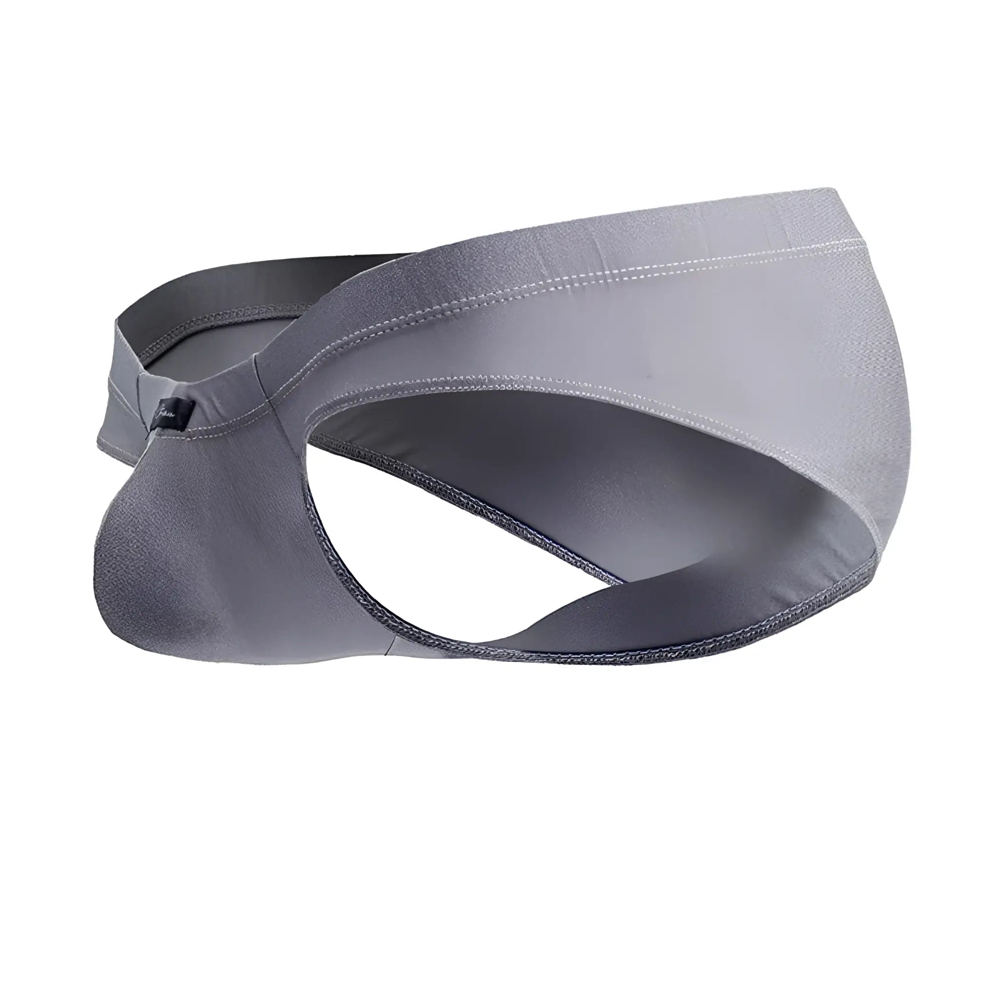 Gray xtremen 91233 microfiber briefs for men with smooth stretchy fabric and contoured design front view