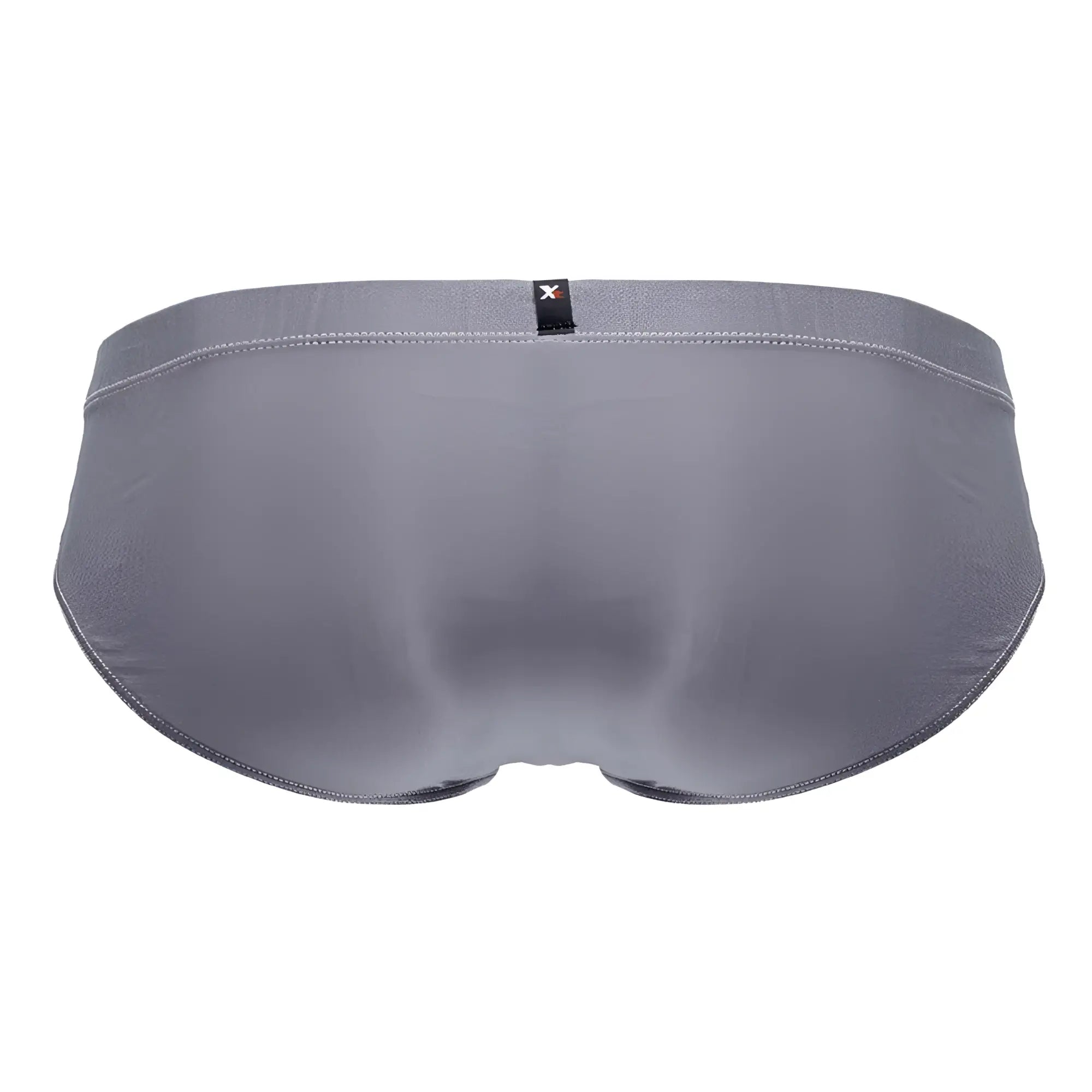 Xtremen 91233 microfiber gray men’s briefs with subtle textured fabric and small black brand tag at waistband