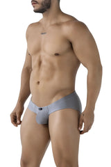 Xtremen 91233 microfiber gray men’s briefs with a subtle textured pattern and a small black logo on the front