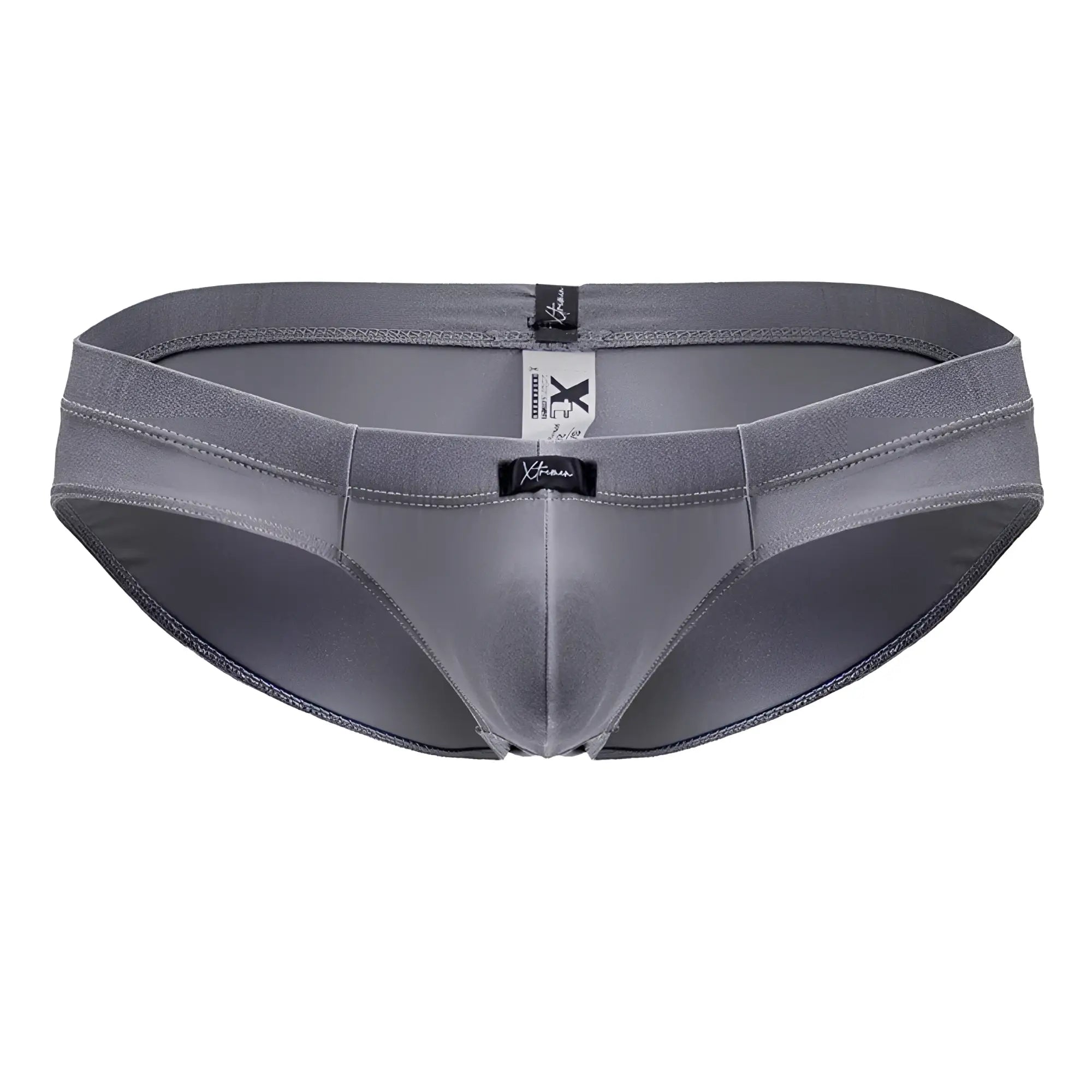 Gray x-fam xtremen 91233 microfiber briefs with a smooth form-fitting design and subtle stitching details