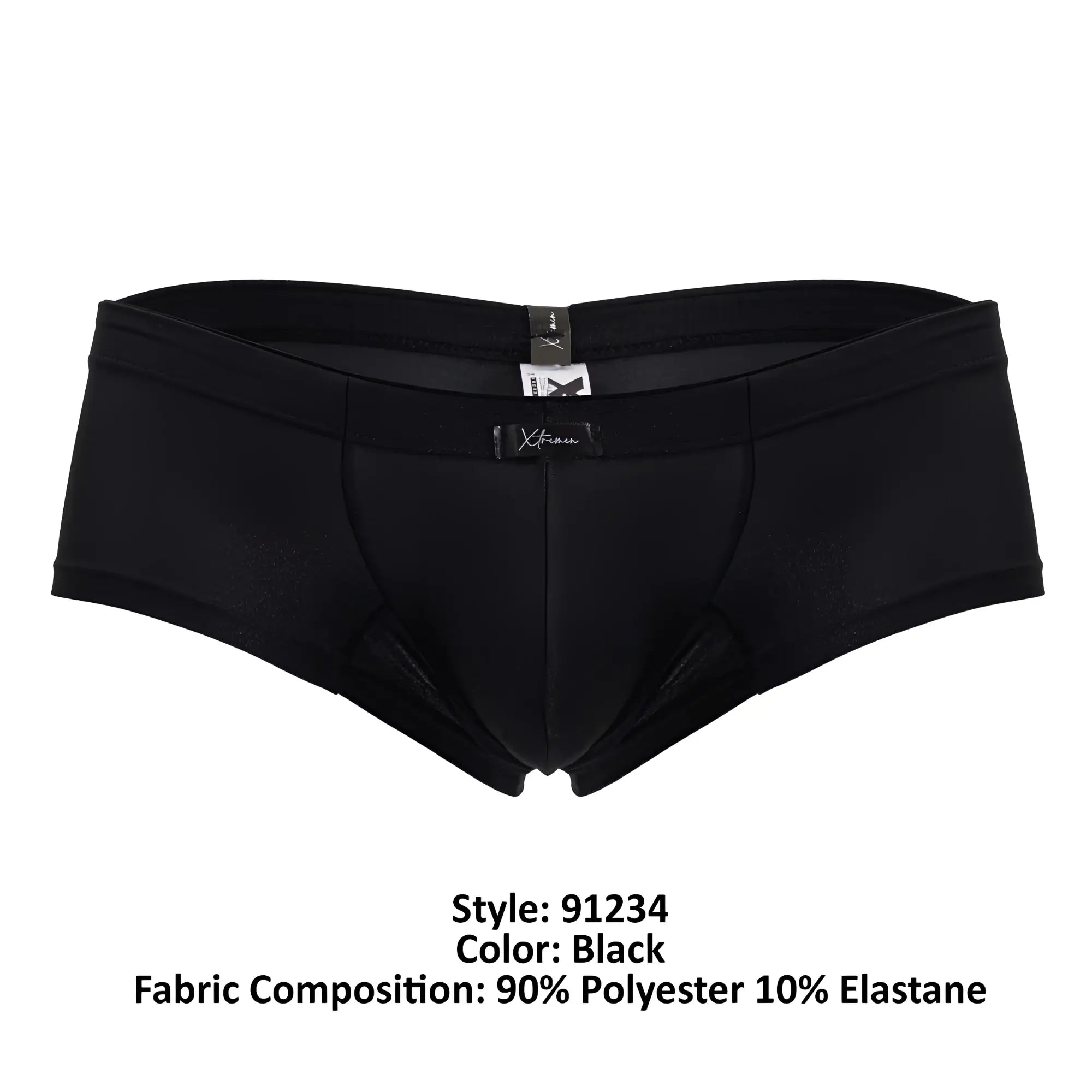 Black xtremen 91234 microfiber trunks form-fitting briefs made of 90 polyester 10 elastane with smooth design