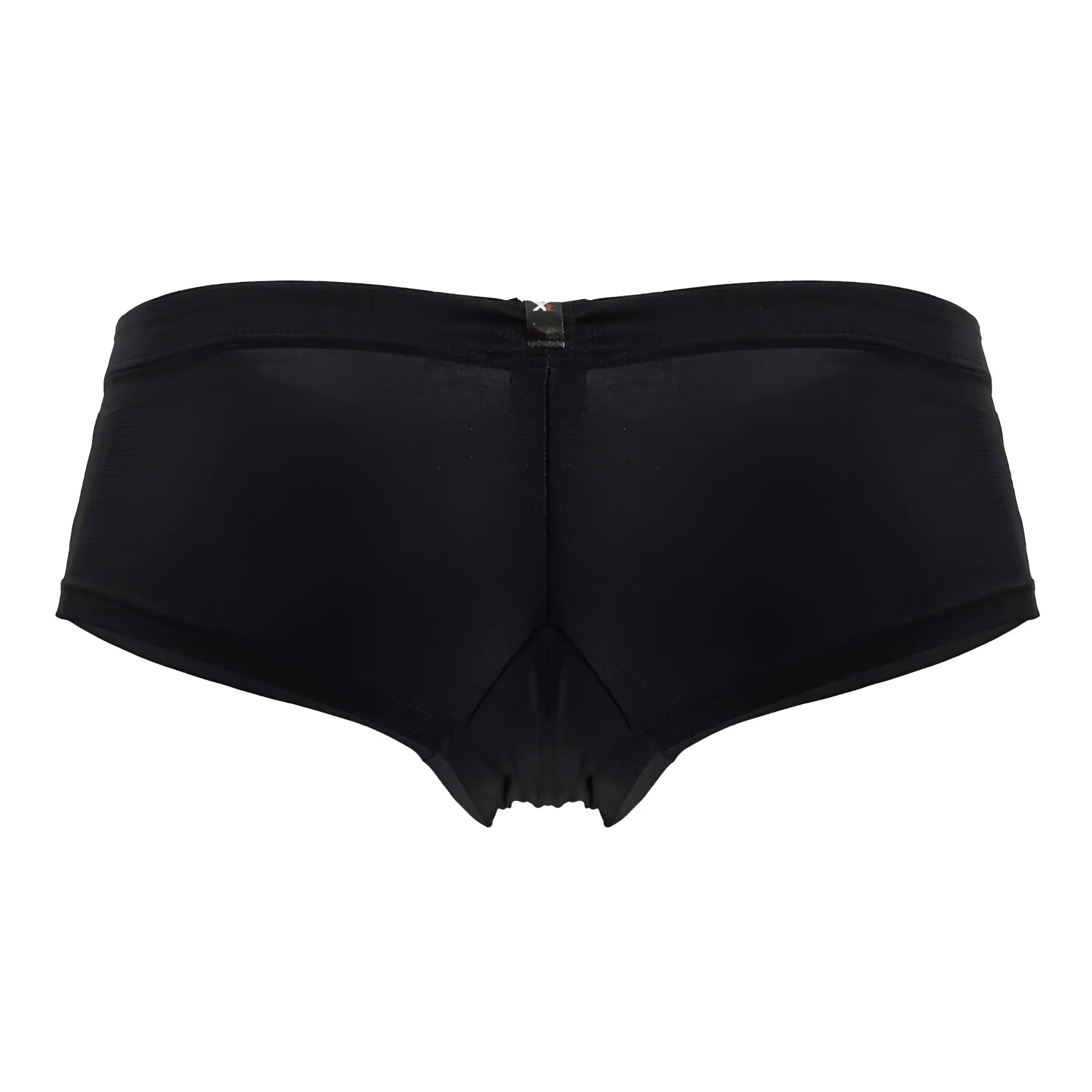 Black xtremen 91234 microfiber trunks with smooth stretchy fabric and central seam detail in form-fitting briefs style