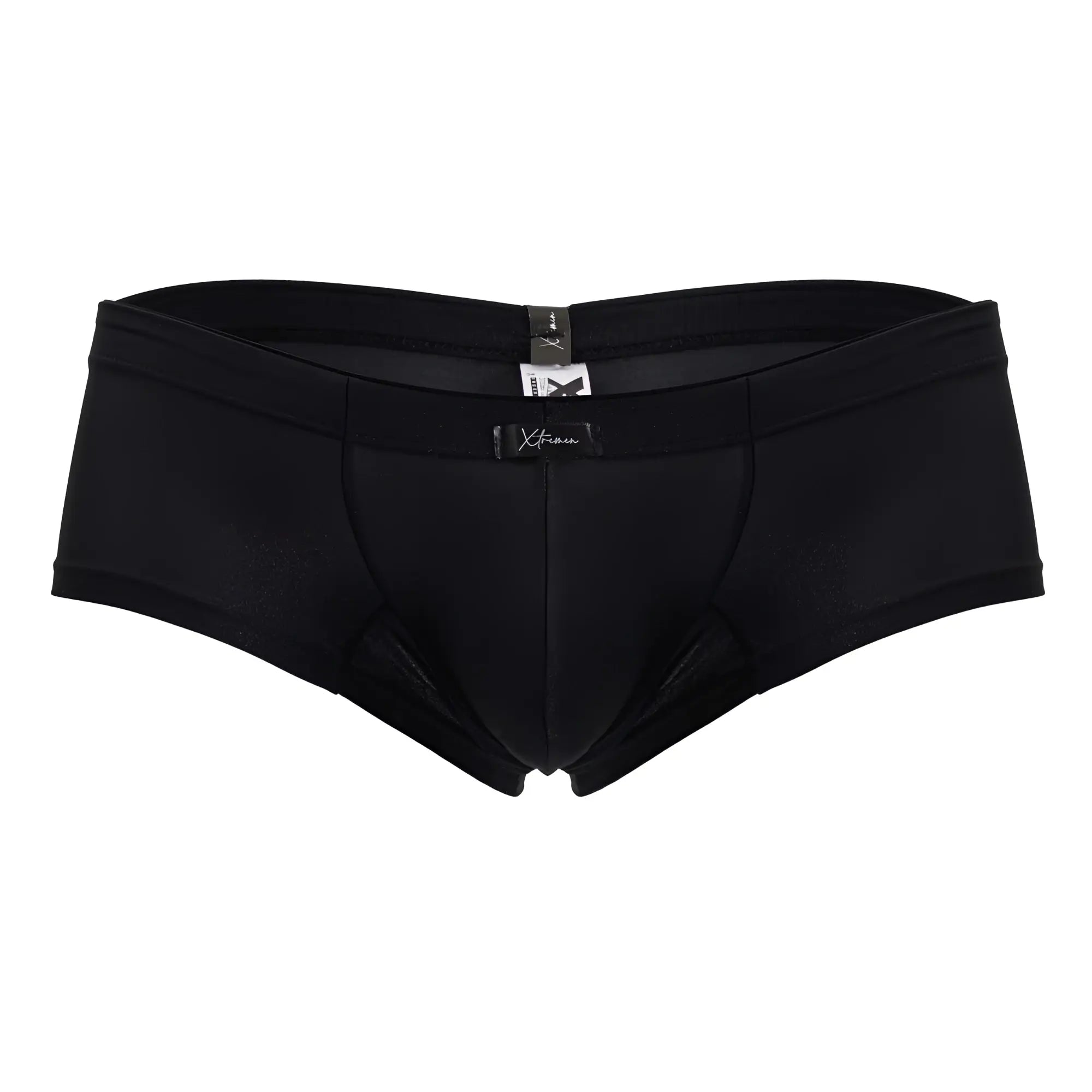 Black xtrav men’s briefs xtremen 91234 microfiber trunks in black with smooth form-fitting design and subtle texture