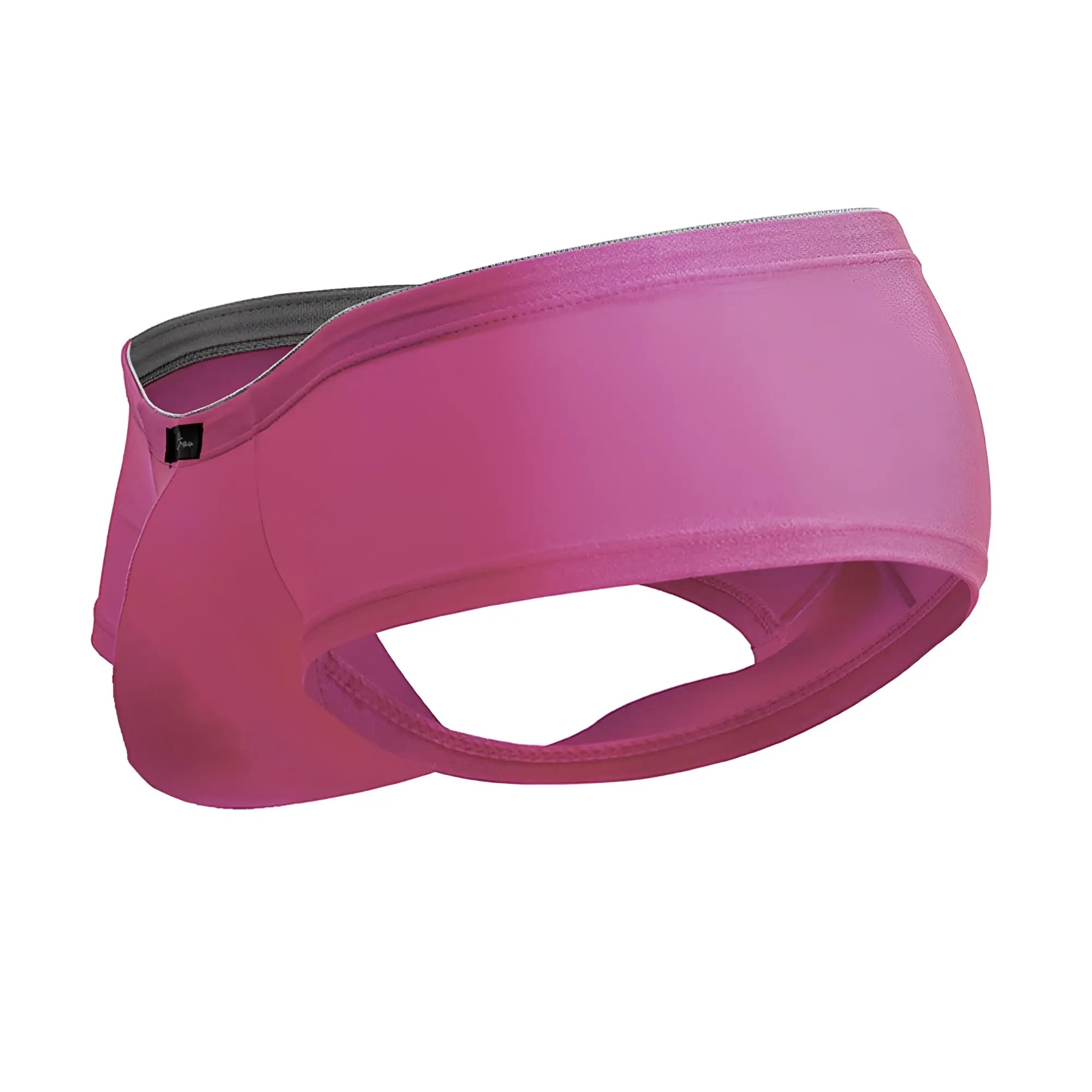Pink stretchy microfiber headband with gray inner lining and subtle stitching for active use from xtremen 91234 trunks