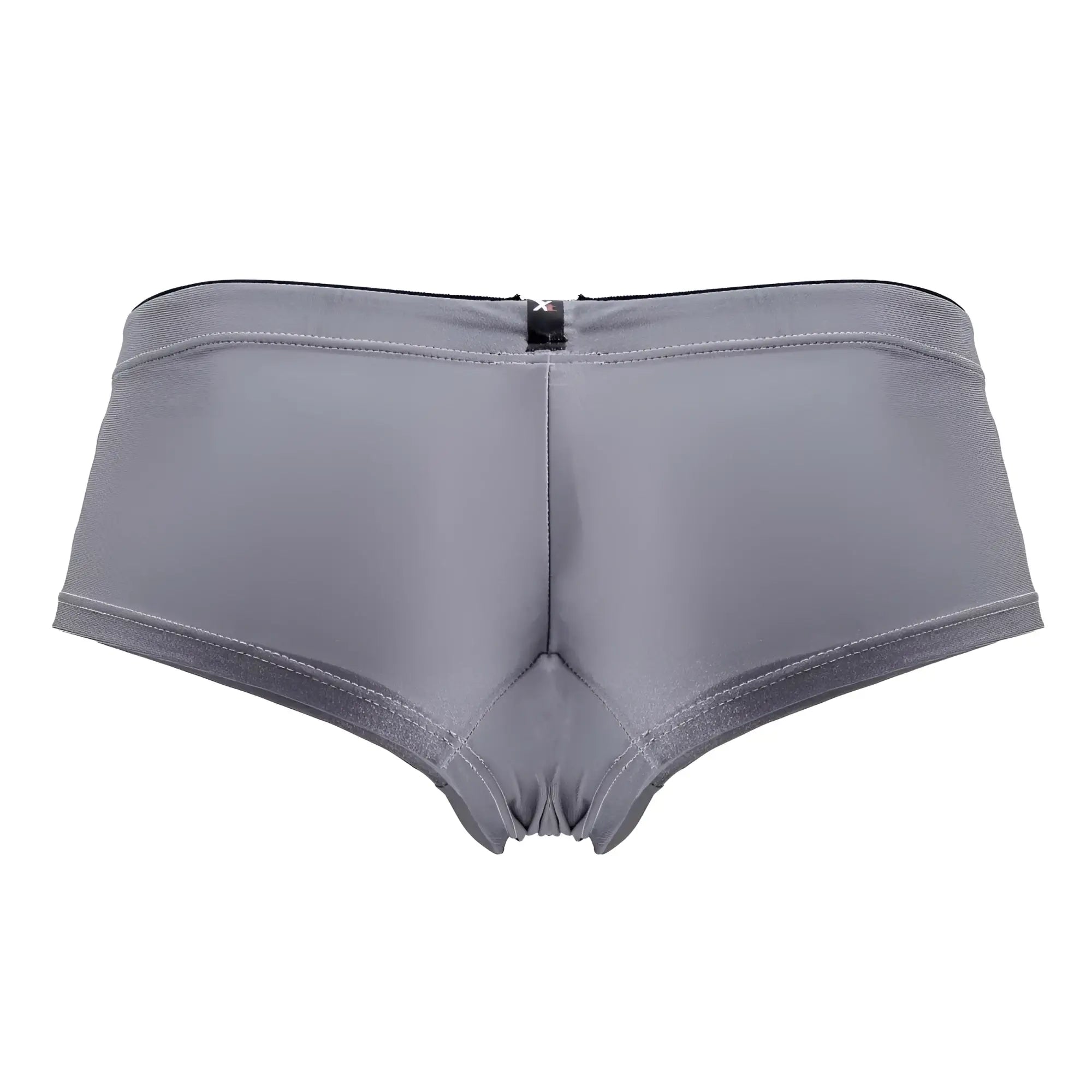 Xtremen 91234 gray microfiber trunks with smooth stretchy fabric and black trim waistband for men