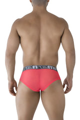 Bright pink mesh microfiber briefs with black rereme elastic waistband xtremen 91236 fuchsia color