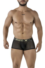 Black sheer men xtra boxer briefs with black elastic waistband made of microfiber in xtremen 91237 style