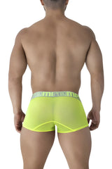 Neon green sheer microfiber xtremen 91237 boxer briefs with matching elastic waistband and emre brand name