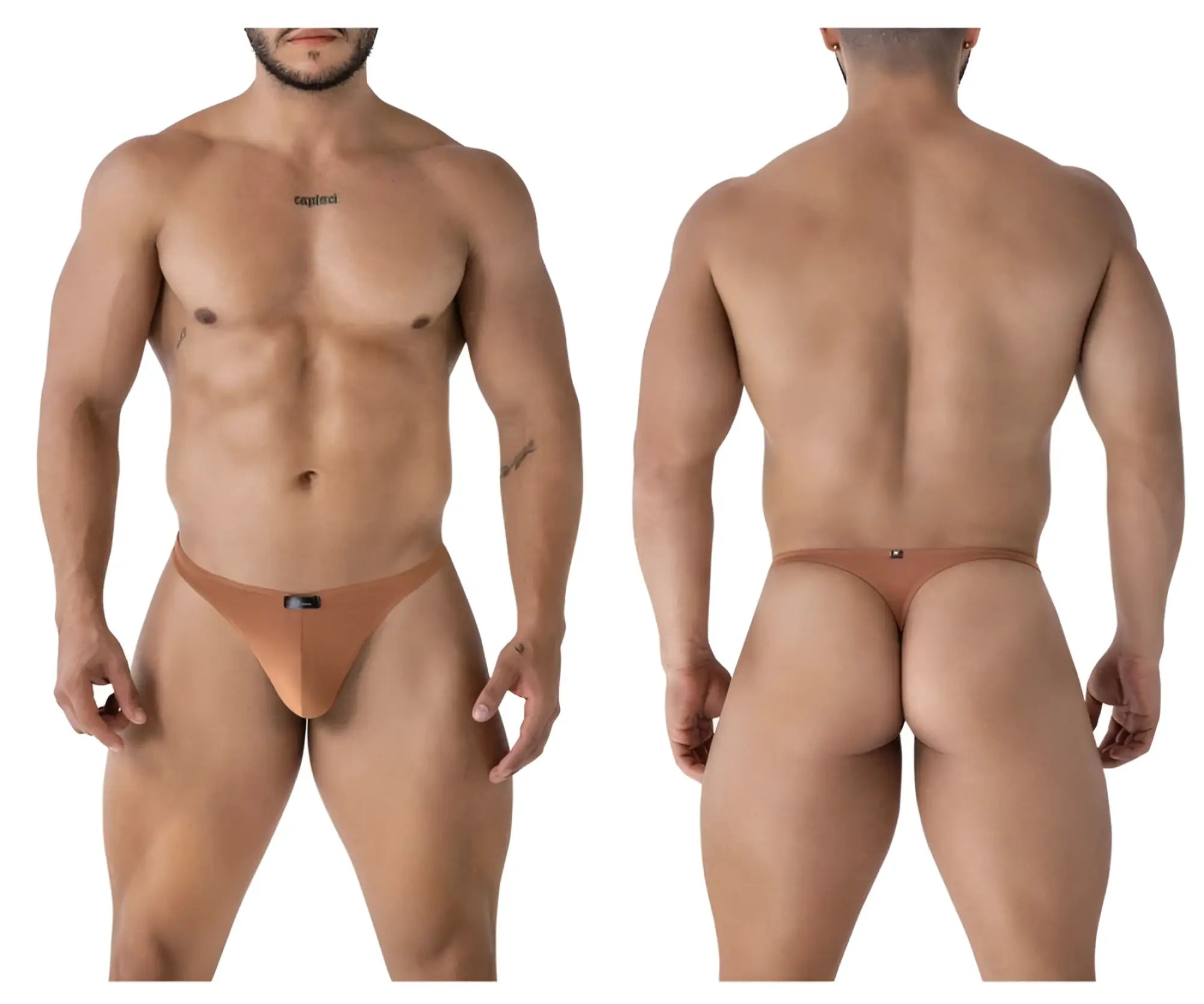 Tan xtremen 91238 microfiber thongs for men with form-fitting design and subtle front waistband branding