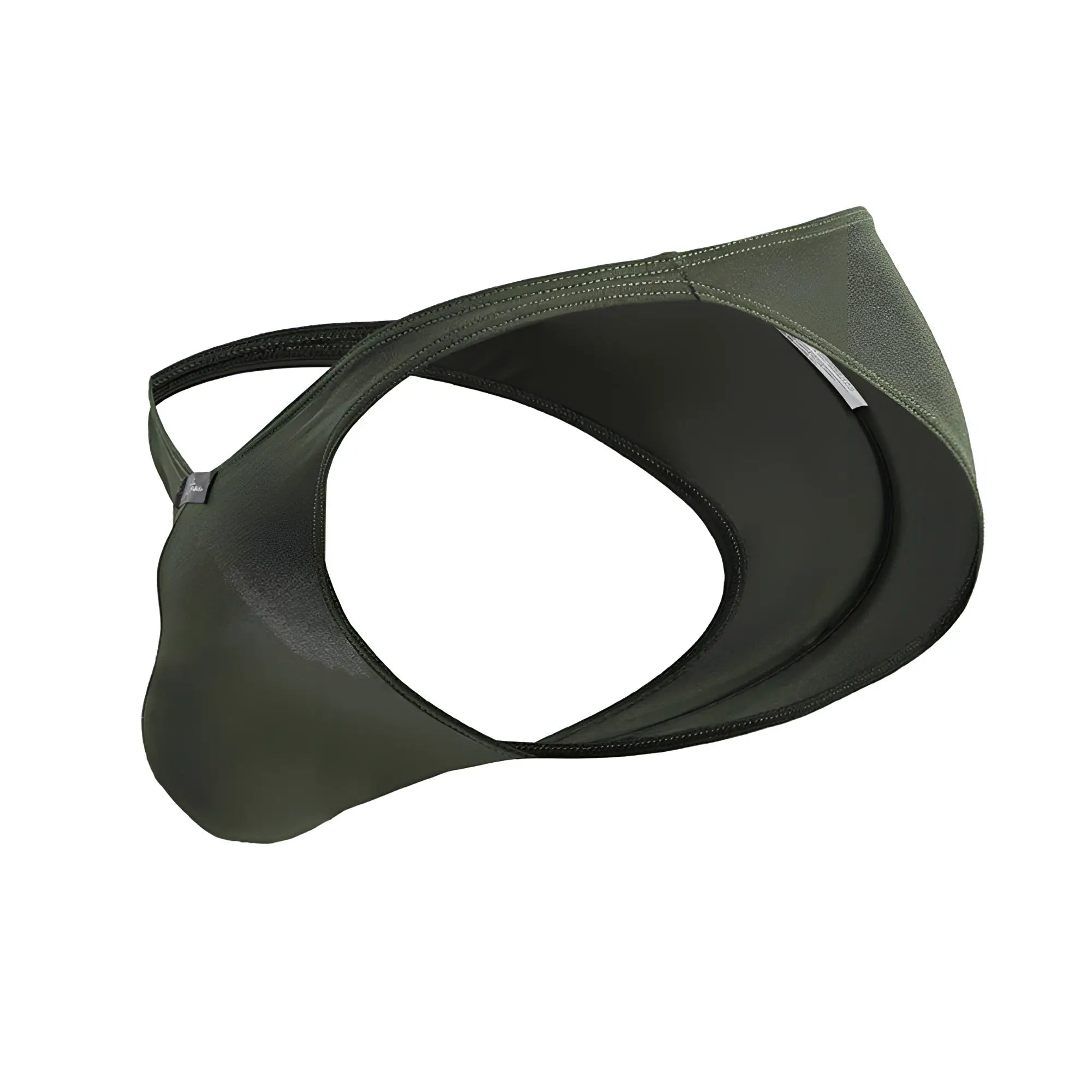 Olive green xtremen 91239 microfiber bikini briefs for men with sleek form-fitting design and subtle stitching details