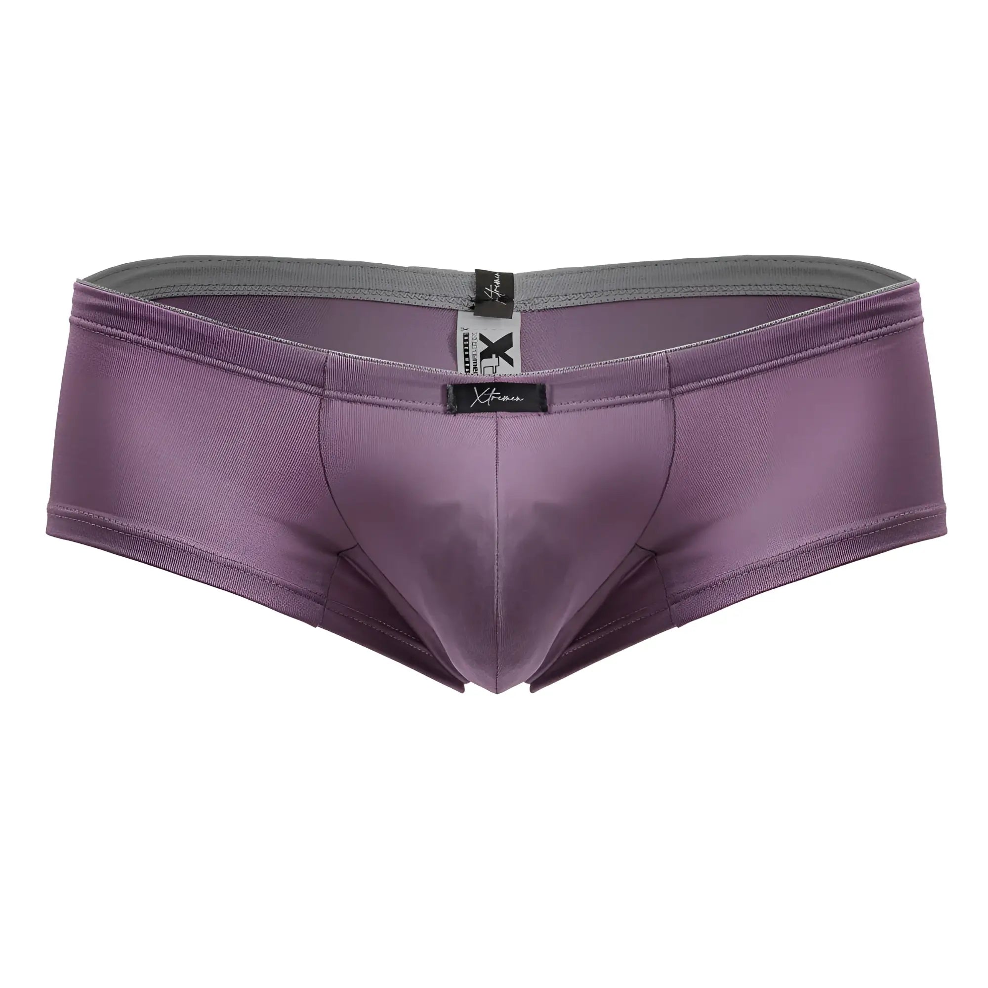 Purple xtremen 91240 microfiber trunks with textured fabric and gray waistband featuring xtreme brand label