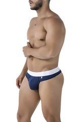 Navy blue Xtremen 91241 microfiber briefs with white waistband and small logo on the front for comfortable wear