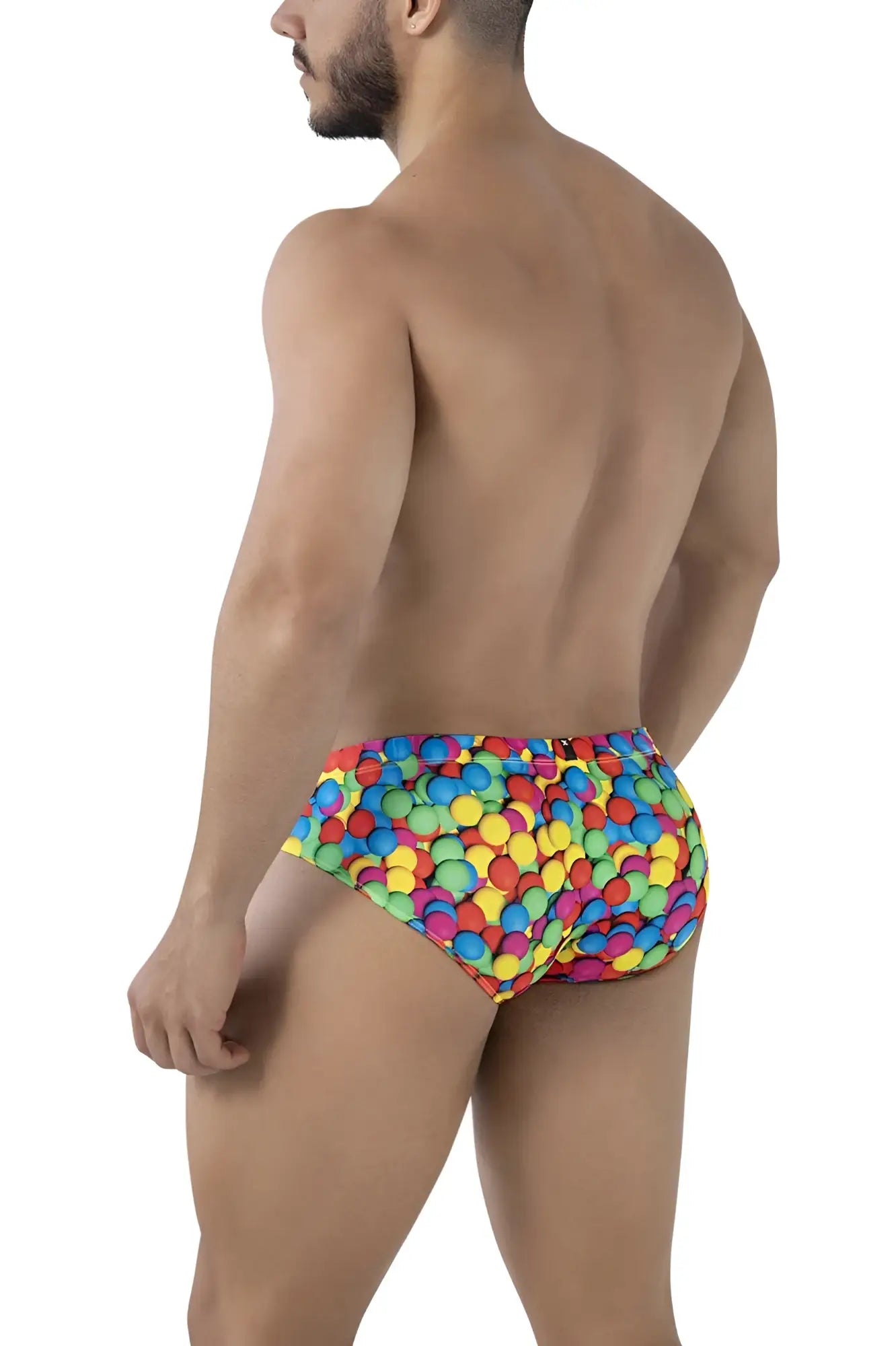 Xtremen 91248 printed briefs color bubbles rainbow circular-patterned swim trunks for comfortable beachwear