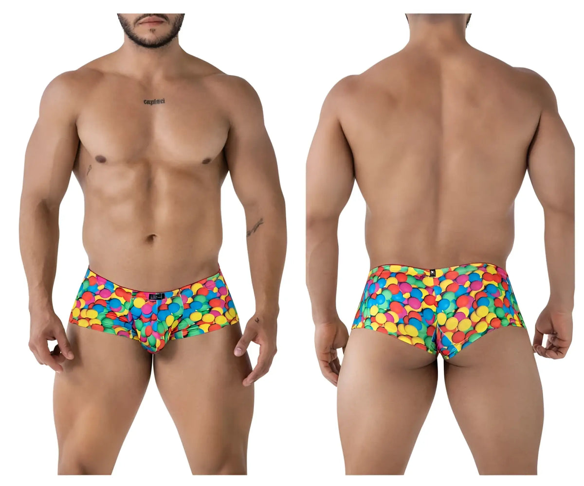 Xtremen 91249 printed trunks vibrant rainbow-colored balloon patterned men’s briefs for comfortable daily wear
