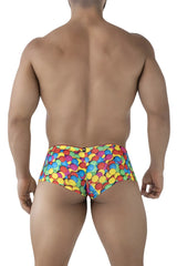 Xtremen 91249 printed trunks vibrant rainbow bubble patterned men’s briefs in soft comfortable fabric