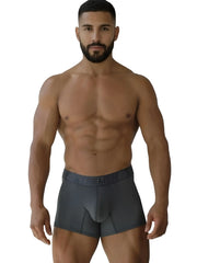 Dark gray xtremen 91251 microfiber mesh boxer briefs with contoured design and extreme elastic waistband