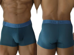 Teal xtremen 91251 microfiber mesh boxer briefs with blue waistband and men print in white in color petrol