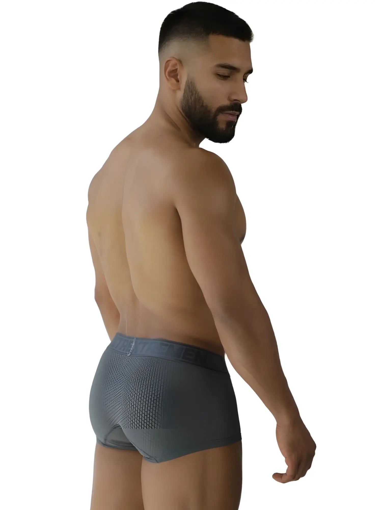 Gray men’s microfiber mesh briefs with darker gray elastic waistband from Xtremen 91252 for comfortable support